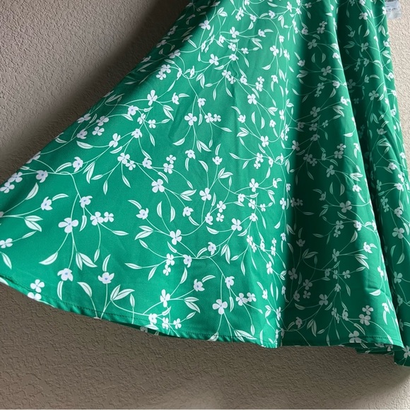 NWT Alexia Admor Emery Cap Sleeve Collared Fit & Flare Green Midi Dress 6 - Picture 15 of 16